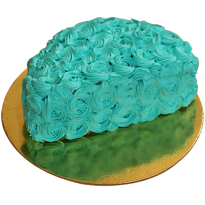"Creamy Blue Vanilla flavor half shape Cake - 500gms - Click here to View more details about this Product